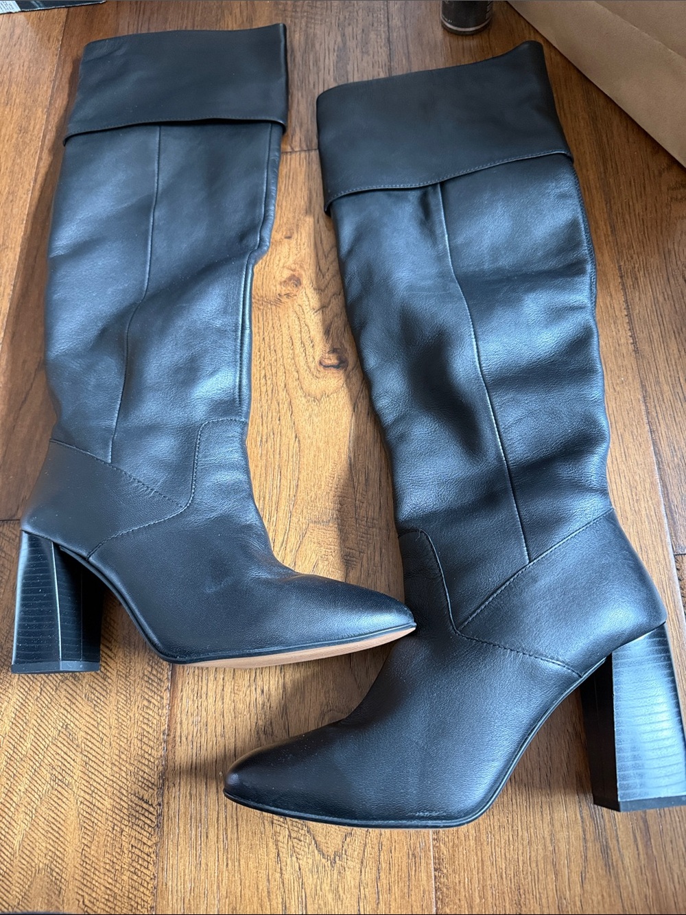 L’intervalle brand new Women's Black Knee-High Block Heel Boots